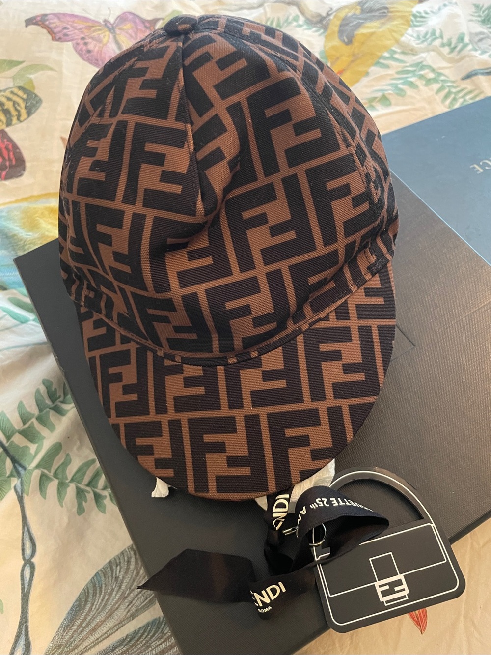 Fendi Brown & Black FF Monogram Cap